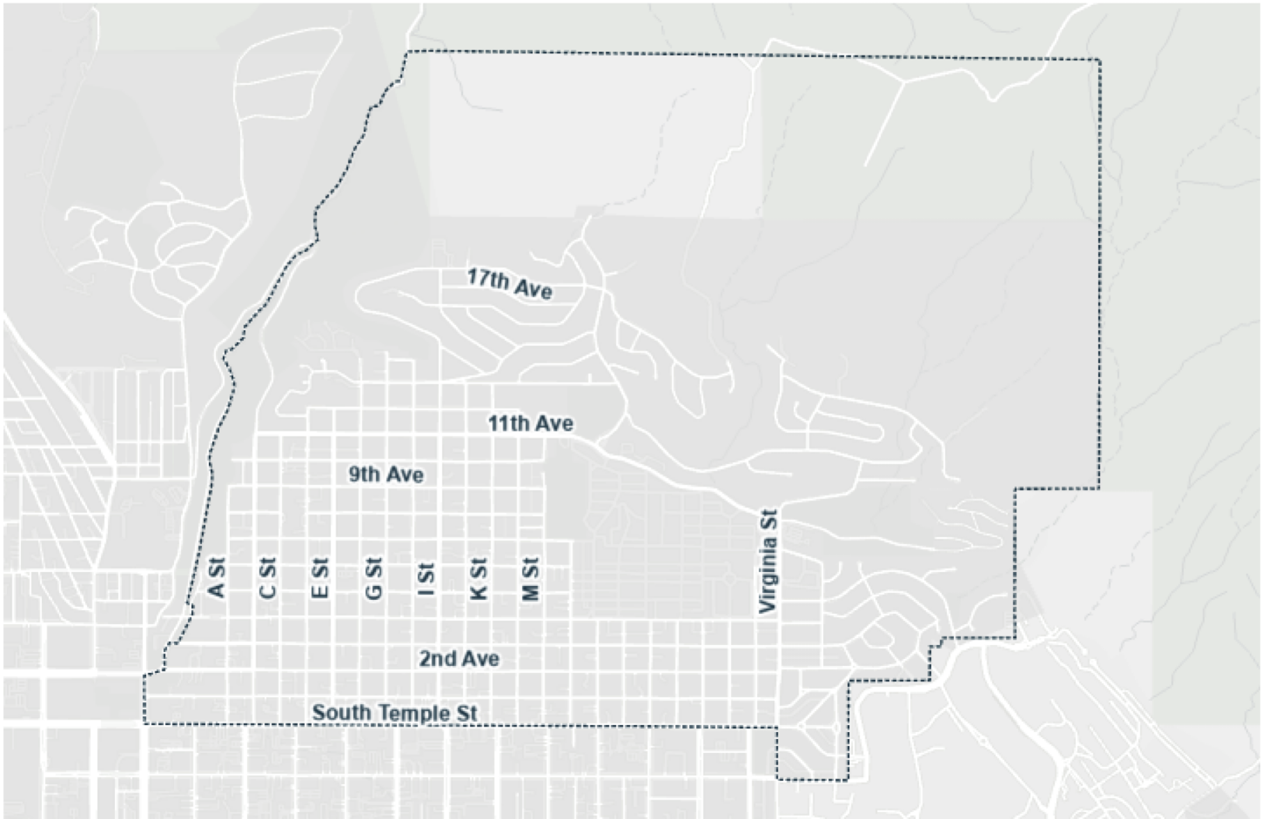 Map of Avenues Community Boundaries