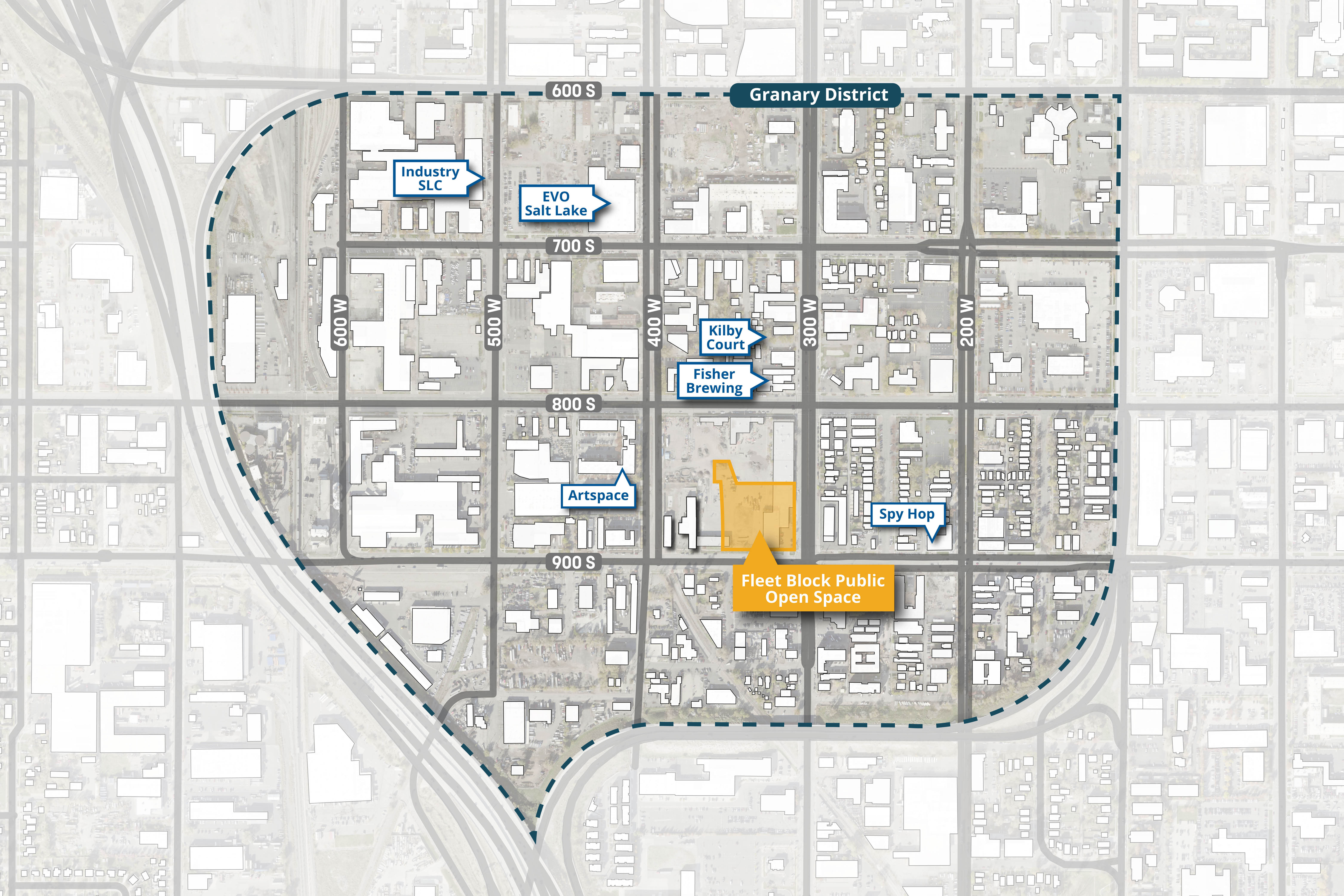 Map showing the Fleet Block Neighborhood